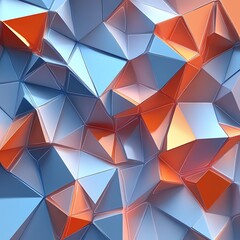 Fototapeta premium A colorful abstract design featuring geometric shapes in blue and orange tones.