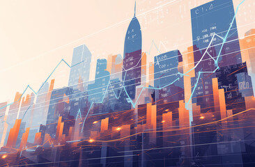 Obraz premium night city skyline