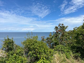 view of the sea from the hill