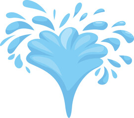Fototapeta premium Cartoonish illustration of a water splash forming a crown shape with its drops