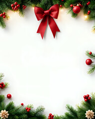 christmas frame with holly