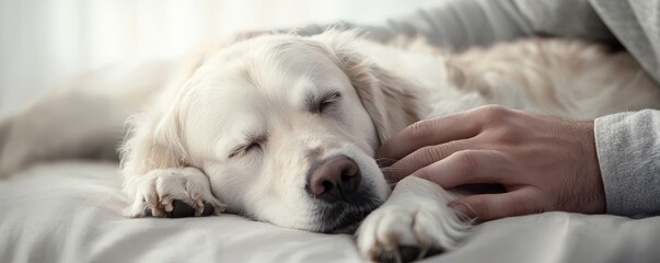 A peaceful reading moment with a loyal dog resting by its owner's side, creating a sense of relaxation and comfort.