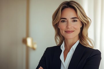 Businesswoman with Warm Smile and Professional Attire