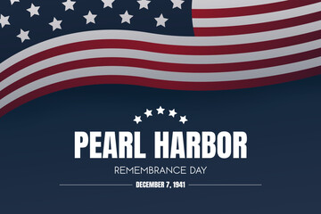 Pearl Harbor Remembrance day card or background. vector illustration.