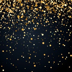 Sparkling gold stars and confetti create a festive scene.