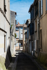 Street in the old town of the Carcassonne, France