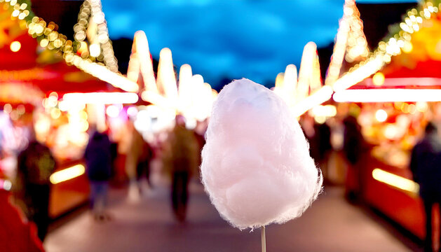 Zuckerwatte am Weihnachtsmarkt 