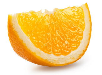 Orange fruit slice on white background. File contains clipping path.