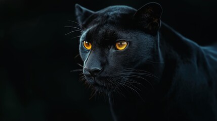 Black panther on a dark background