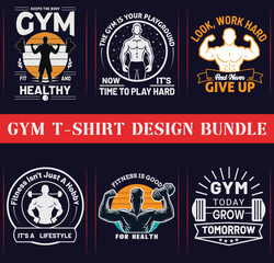 Fototapeta premium Gym, Fitness T-shirt Designs Bundle