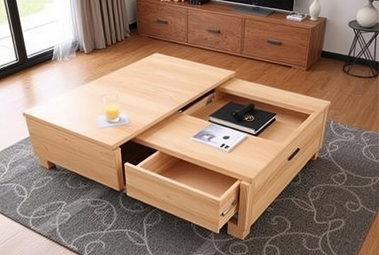 Convertible Coffee Table A coffee table that can elevate to beco