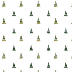 Estampa padr&atilde;o sem emenda de pinheiro de natal verde