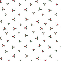 Estampa padrão sem emenda flor de natal vermelho e verde, tradicional enfeite de natal.