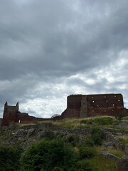 Fototapeta premium ruins of the castle in the morning