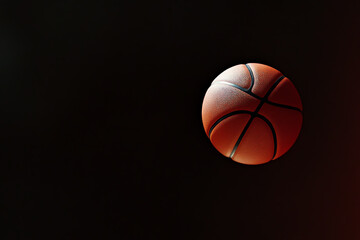 Capturing the essence of basketball a dynamic shot of a basketball in motion against a dark background highlighting the sport's energy and passion