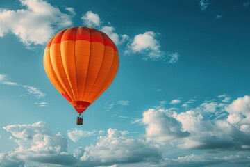 Fototapeta premium A couple enjoying a scenic hot air balloon ride, space for text