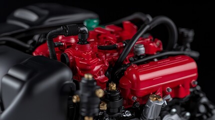 High-Performance Muscle Car Engine Repair - Expert Mechanic Tuning Custom Parts with Detailed Engine Modifications and Unique Paint Job