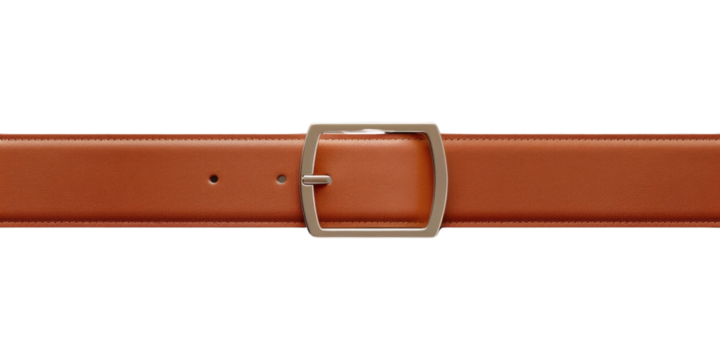 PNG Blank leather belt mockup buckle strap accessories.