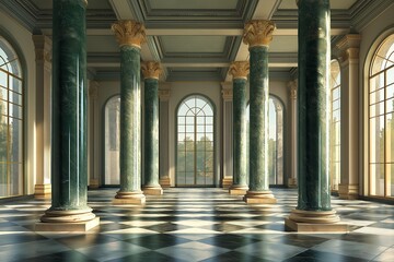 Fototapeta premium Palace interior background columns hall