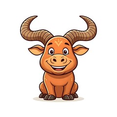 Fototapeta premium Happy and Playful Cartoon Buffalo Character Illustration Design