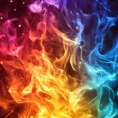 Fototapeta premium A vibrant blend of colorful smoke swirling in a mesmerizing pattern.
