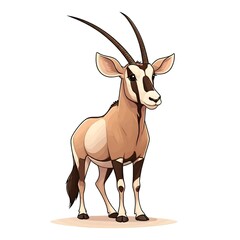 Obraz premium Illustration of a Graceful Oryx with Long Majestic Horns