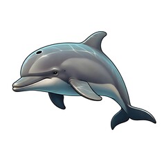 Obraz premium Graceful Dolphin Illustration Underwater in Motion