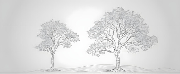 Fototapeta premium Tree drawing with pencil