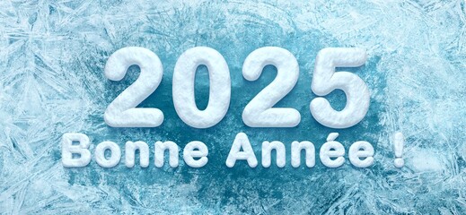 2025 bonne année neige rond