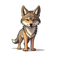 Obraz premium Charming Cartoon Fox Illustration with Playful Expression