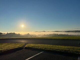 sunrise over the hill