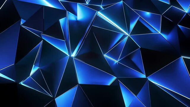 Transforming blue low poly surface in a seamless loop