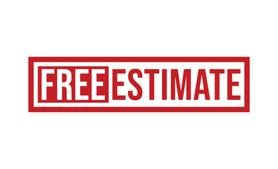 Free Estimate Red rubber stamp on white background. Free Estimate stamp sign. Free Estimate stamp.