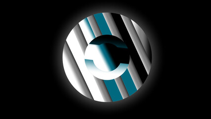 Rundes Symbol mit 3d Effekt . Moderne Kunst