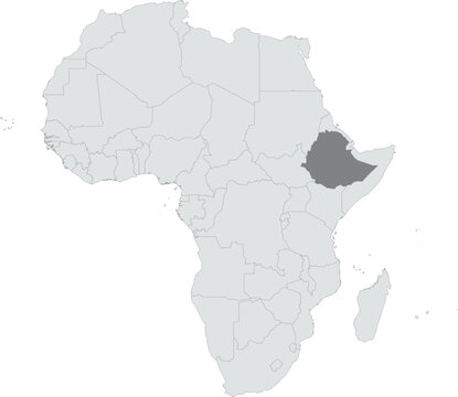 recommend clip art: Detailed national location map of ETHIOPIA within the great continent of Africa