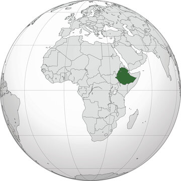 recommend clip art: Detailed national location map of ETHIOPIA within the great continent of Africa