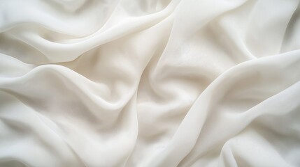 Obraz premium White fabric background. White cotton fabric with folds background.