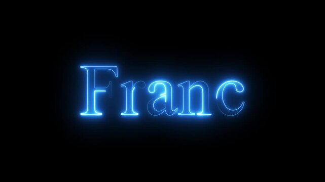 Neon icon letter Ivory Coast is the West African CFA franc