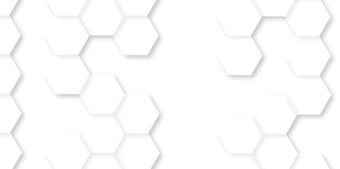 Abstract white background with hexagon and hexagonal background. Luxury white pattern with hexagons. abstract 3d hexagonal background with shadow. 3D futuristic abstract honeycomb mosaic background.