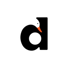 D & Duck Icon letter logo vector illustration