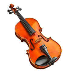 Fototapeta premium A beautifully crafted wooden violin showcasing intricate details and vibrant finish against a simple background