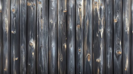 Fototapeta premium Weathered wooden wall with vertical planks and a distressed, rustic look.