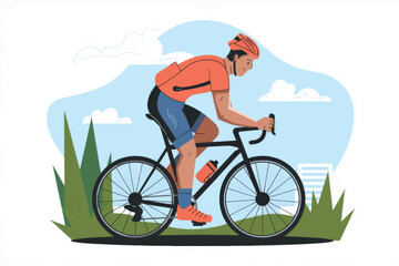 Man riding a bicycle, cycling and sport concept.