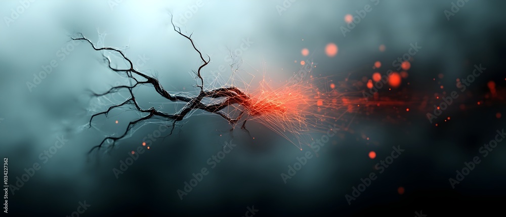 Poster luminescent digital backdrop with wire frame constructs swirling energy fields and radiant data visu