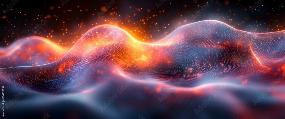 Poster mesmerizing digital backdrop for innovative technology and data visualization dynamic fractal and ir