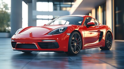 Fototapeta premium car front red headlight new design