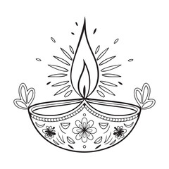 Diwali lamp vector art illustration design