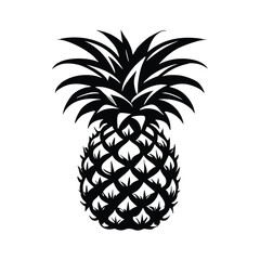 Obraz premium Elegant Pineapple Silhouette Vector Icon for Creative Projects