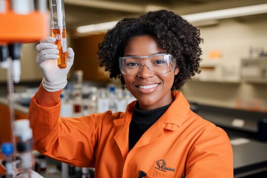 A scientist adjusting an experiment setup, focusing on actionable results