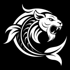 A silhouette panther head logo 